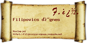 Filipovics Ágnes névjegykártya